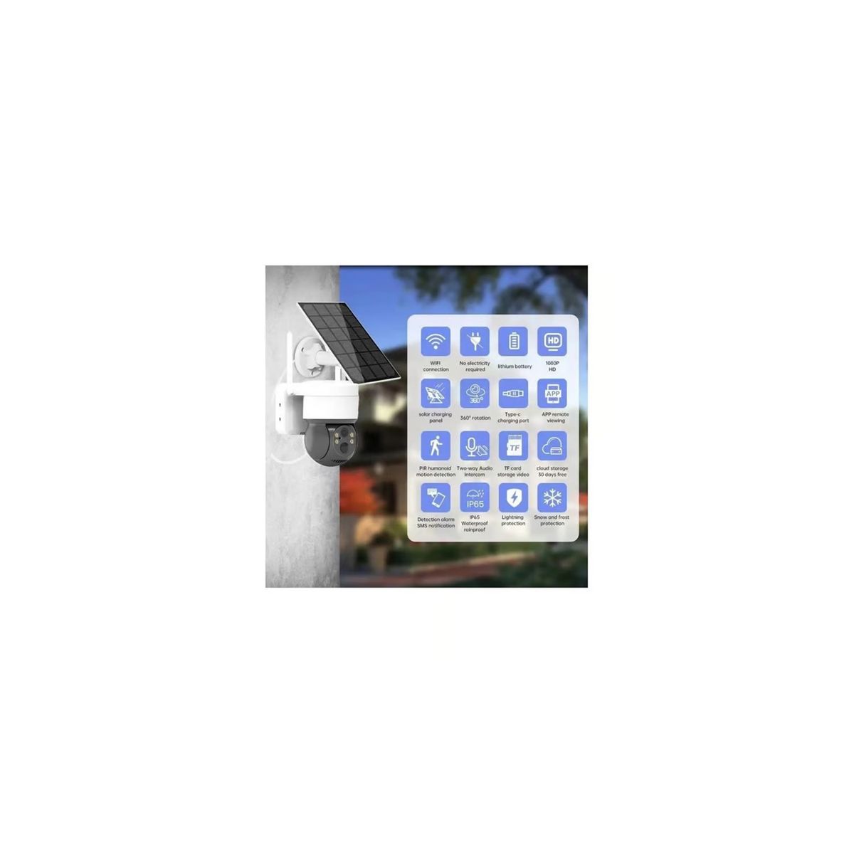 GENERICO - PACK X4 Cámara Solar Ip1080 Inalámbrica 360