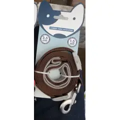 METALFER - Correa Fuerte Para Perros Agarre Acolchado 1.5 Mts X 2.5 Cm Cafe