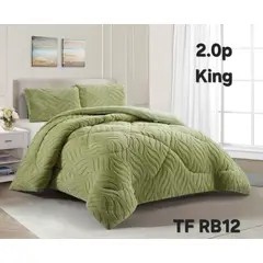 GENERICO - Cubrecama de Invierno Sherpa Texturizado con Chiporro King TFRB12