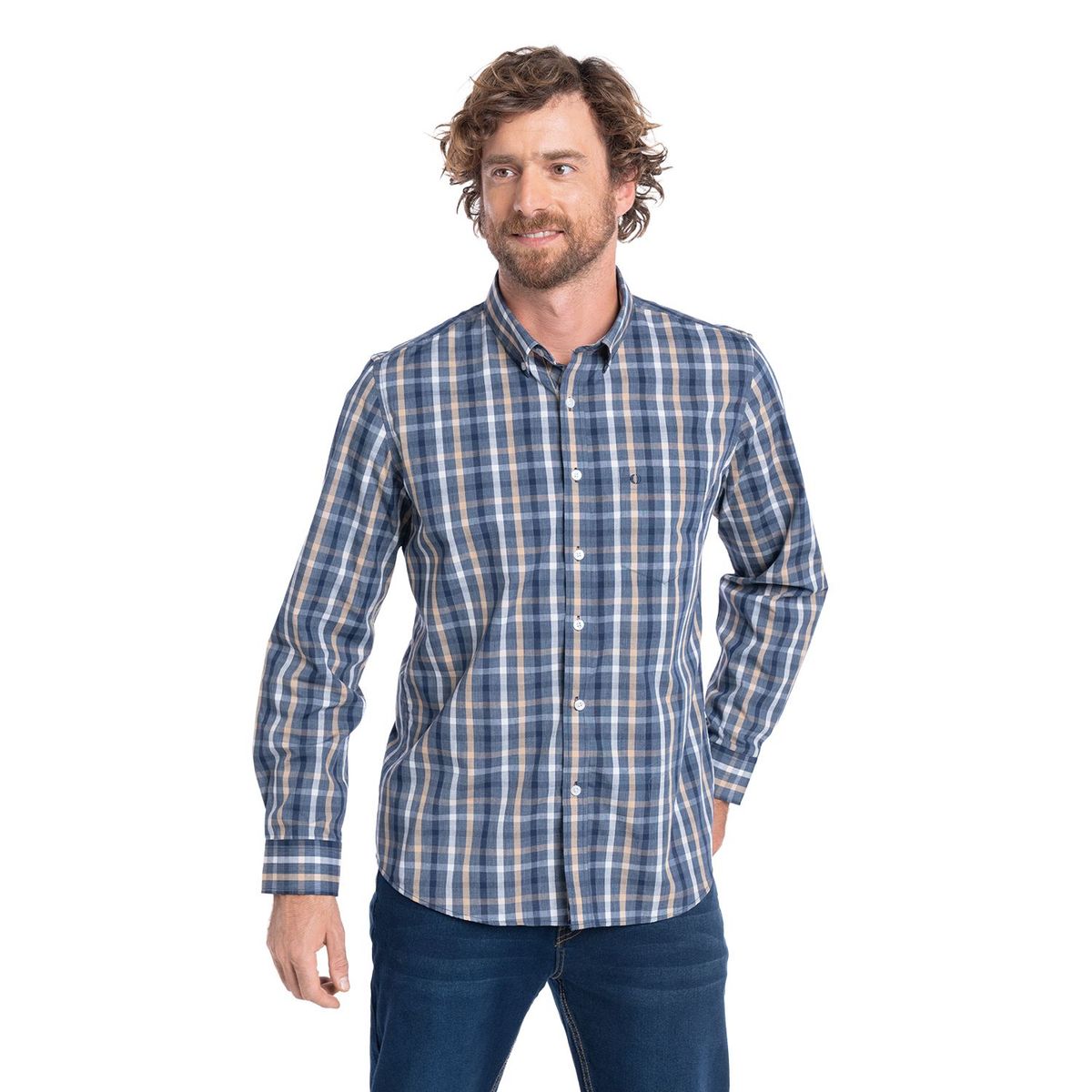 POTROS - CAMISA MANGA LARGA TREVIRA CUADROS HOMBRE ALMERIA