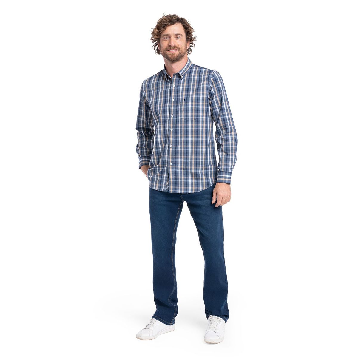 POTROS - CAMISA MANGA LARGA TREVIRA CUADROS HOMBRE ALMERIA
