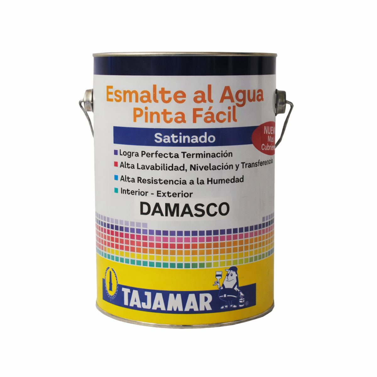 TAJAMAR - Esmalte Al Agua Satín Pinta Fácil Damasco Tajamar Galón