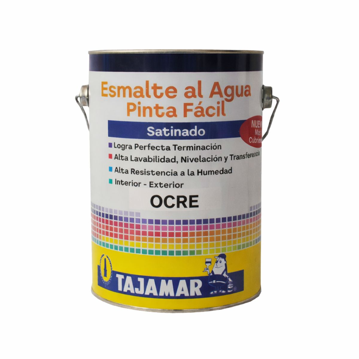 TAJAMAR - Esmalte Al Agua Satín Pinta Fácil Ocre Tajamar Galón