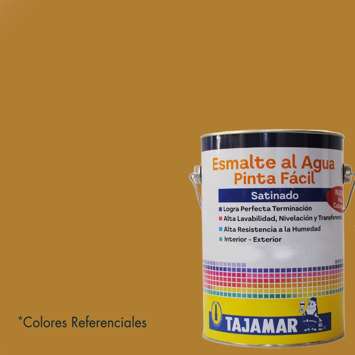 TAJAMAR - Esmalte Al Agua Satín Pinta Fácil Ocre Tajamar Galón
