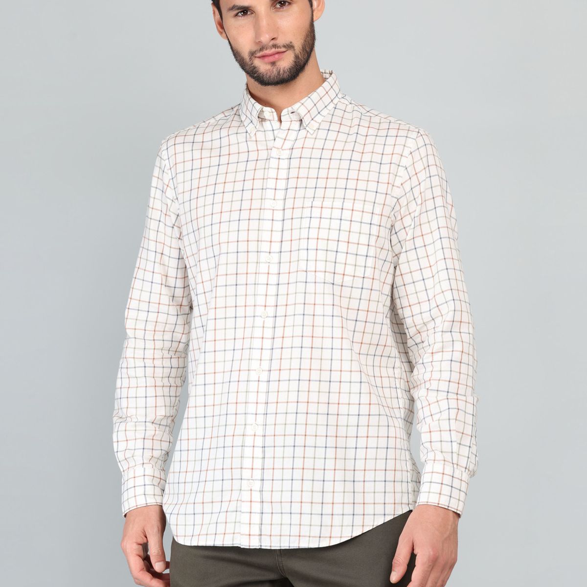 ARROW - Camisa A Cuadros Regular Fit Café Arrow ARROW