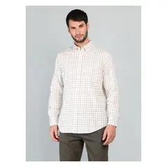 ARROW - Camisa A Cuadros Regular Fit Café