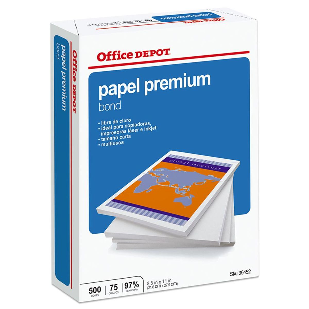 GENERICO - Resma Carta 75 Gm2 500 Hojas Color Blanco OfficeDepot