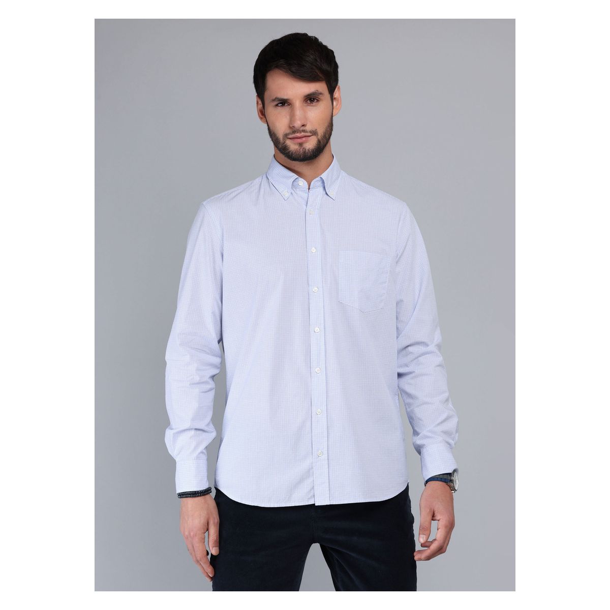ARROW - Camisa A Cuadros Regular Fit Celeste Arrow ARROW