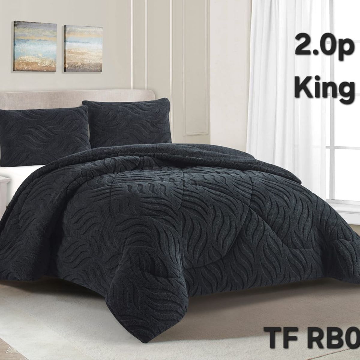 GENERICO - Cubrecama de Invierno Sherpa Texturizado con Chiporro King TFRB04