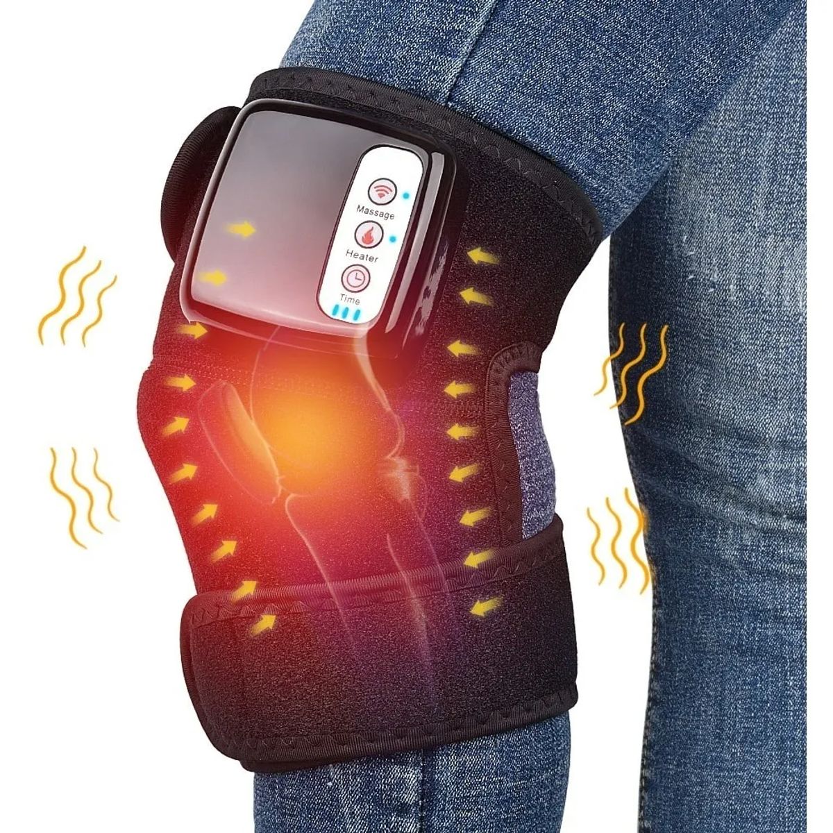 GENERICO - Masajeador Rodilla Codo Inalambrico Calor Vibracion Recargable