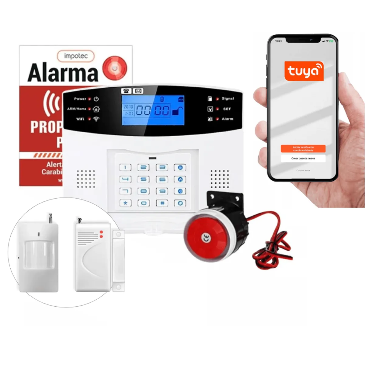 IMPOTEC - Alarma Wifi 4G 2 Sensores / Impotec