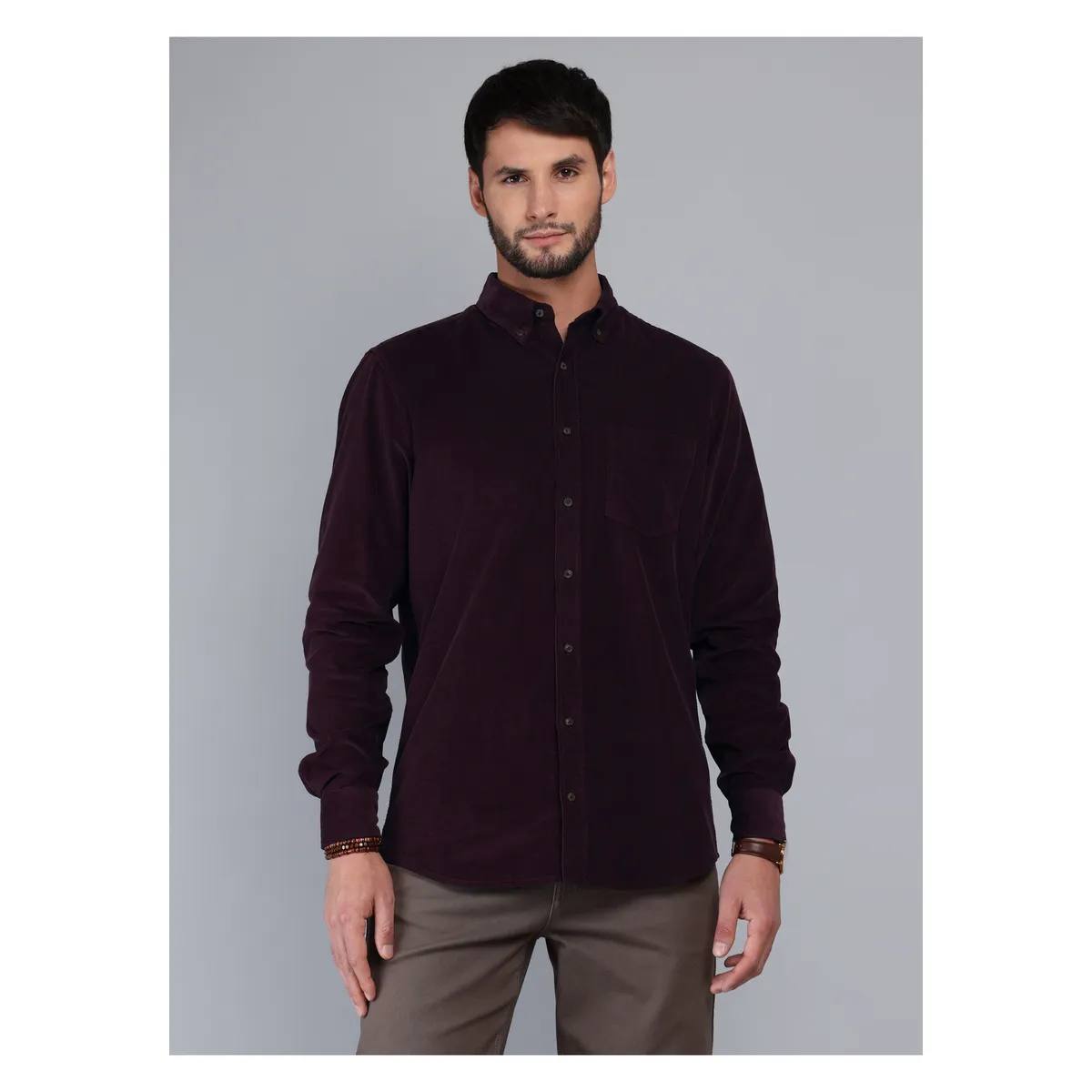ARROW - Camisa Cotelé Regular Fit Burdeo Arrow ARROW