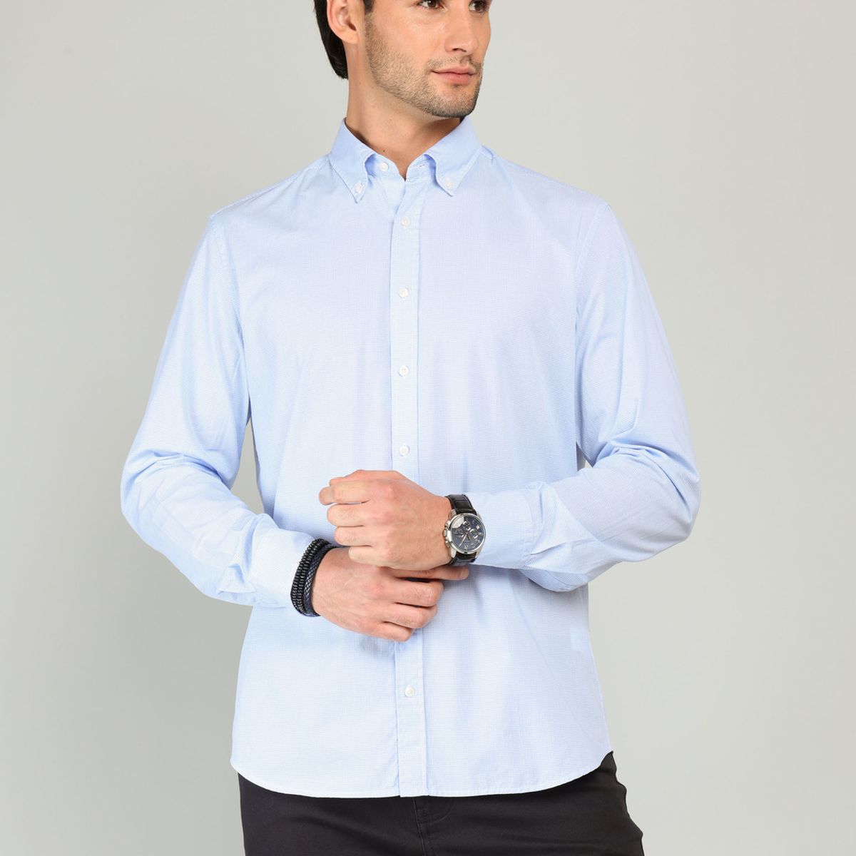 ARROW - Camisa Fantasía Regular Fit Celeste Arrow ARROW