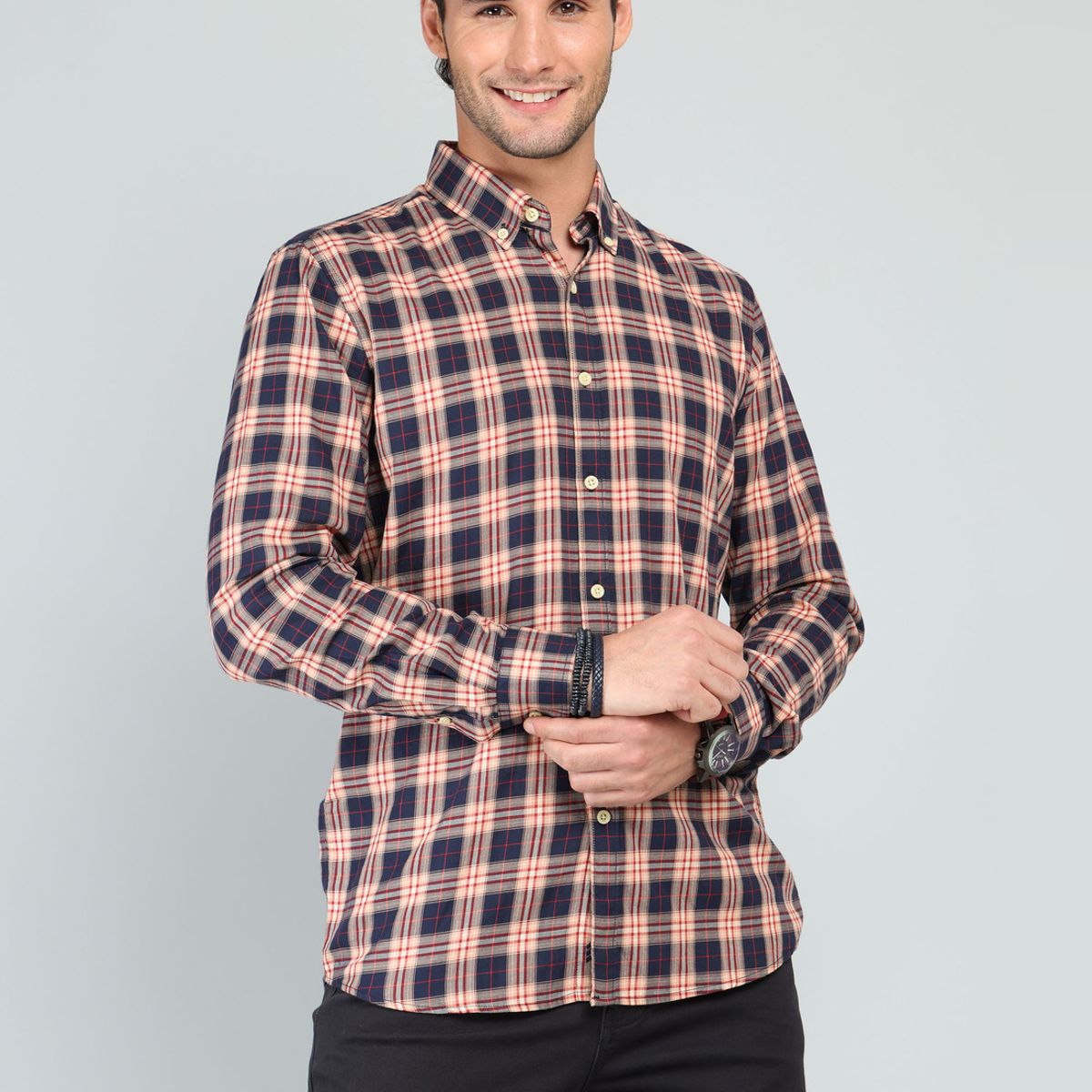 ARROW - Camisa A Cuadros Regular Fit Naranja Arrow ARROW