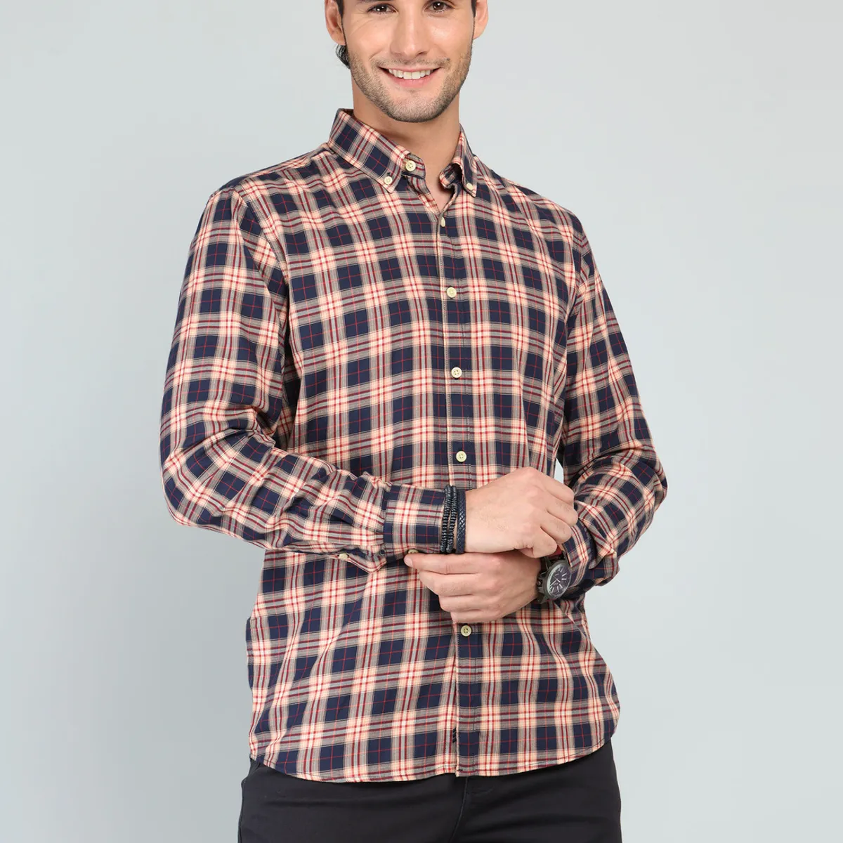 ARROW - Camisa A Cuadros Regular Fit Naranja Arrow ARROW