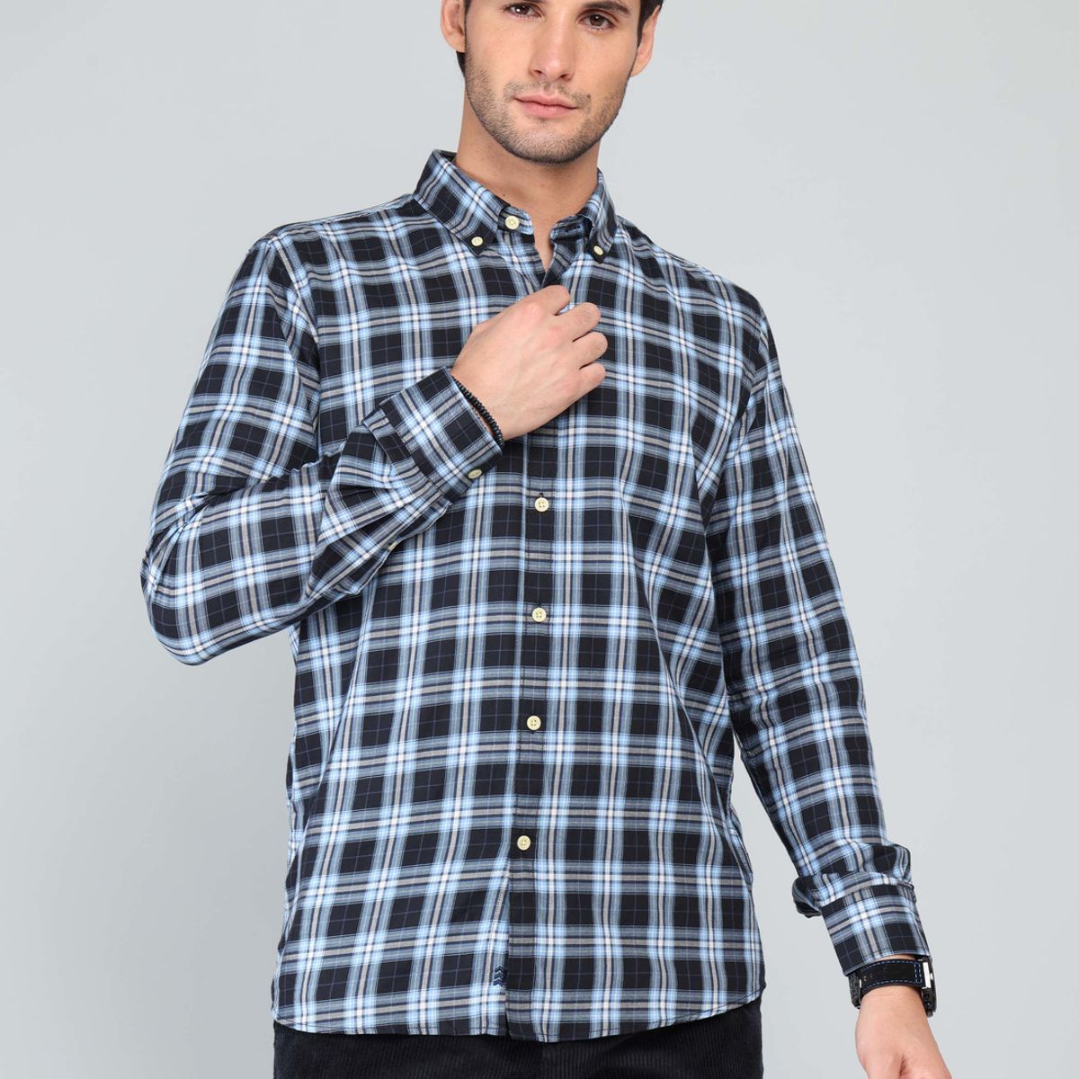 ARROW - Camisa A Cuadros Regular Fit Azul Marino Arrow ARROW