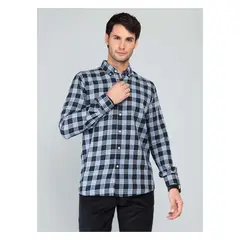 ARROW - Camisa A Cuadros Regular Fit Azul Marino