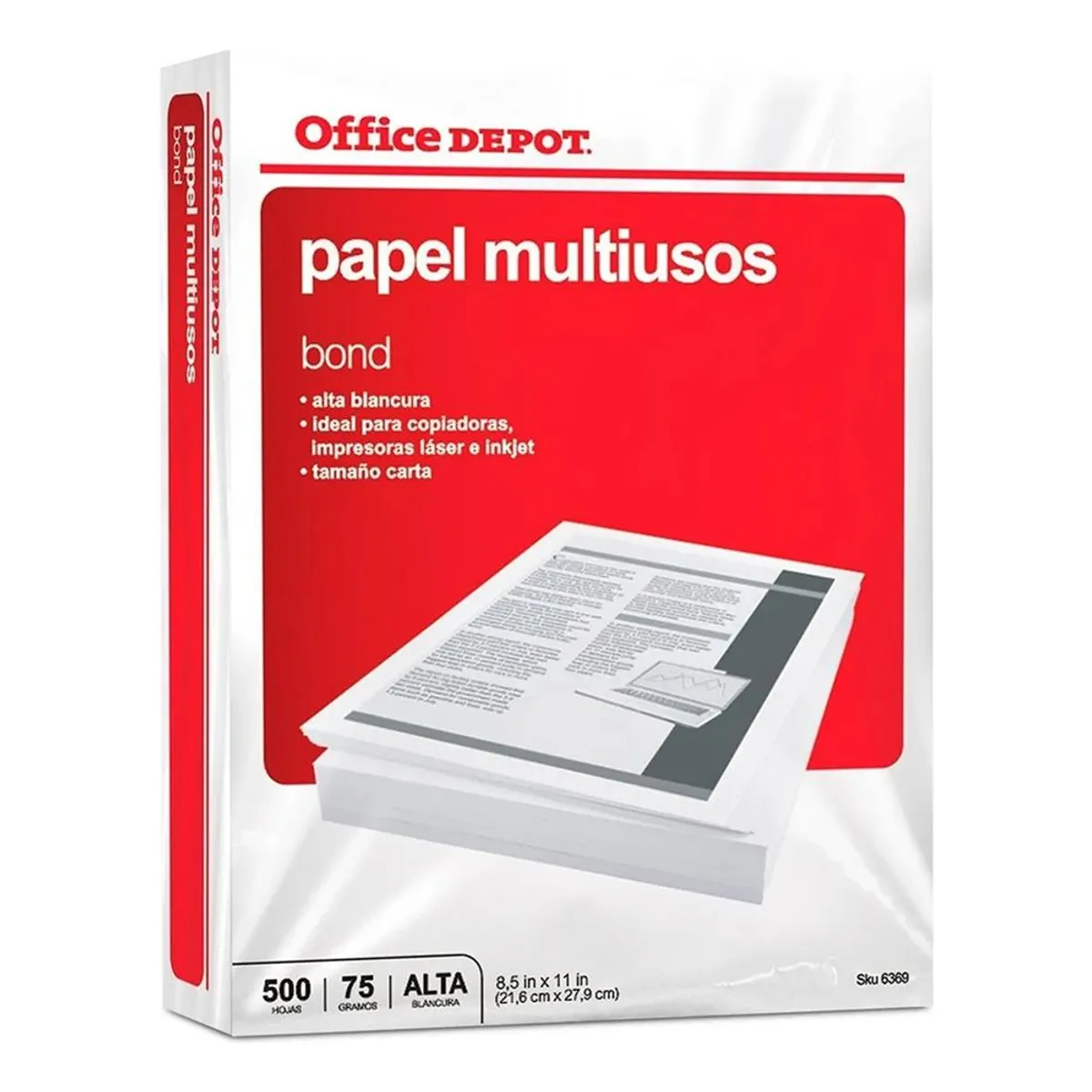 GENERICO - Resma Carta 70 Gm2 500 Hojas Color Blanco OfficeDepot