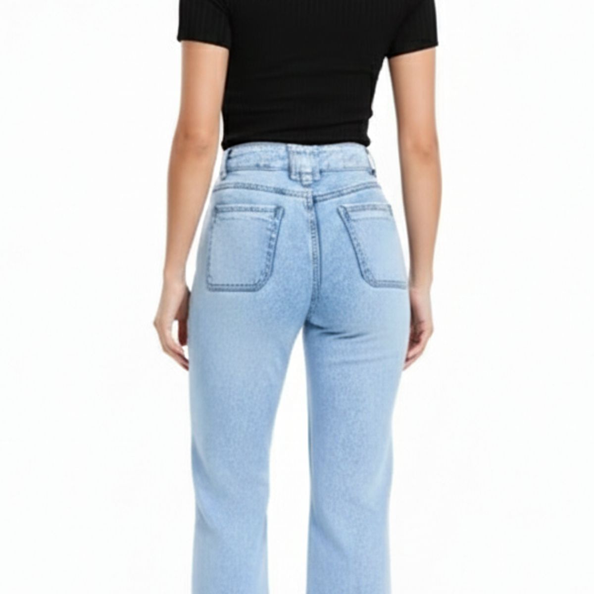 GARSIL - Jeans Elasticado Para Mujer - Pantalon Wide Leg Tiro Alto Con Cinturon