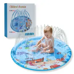 LINE - Alfombra De Agua Piscina A Chorros Cascada Niños Color Celeste 100 cm