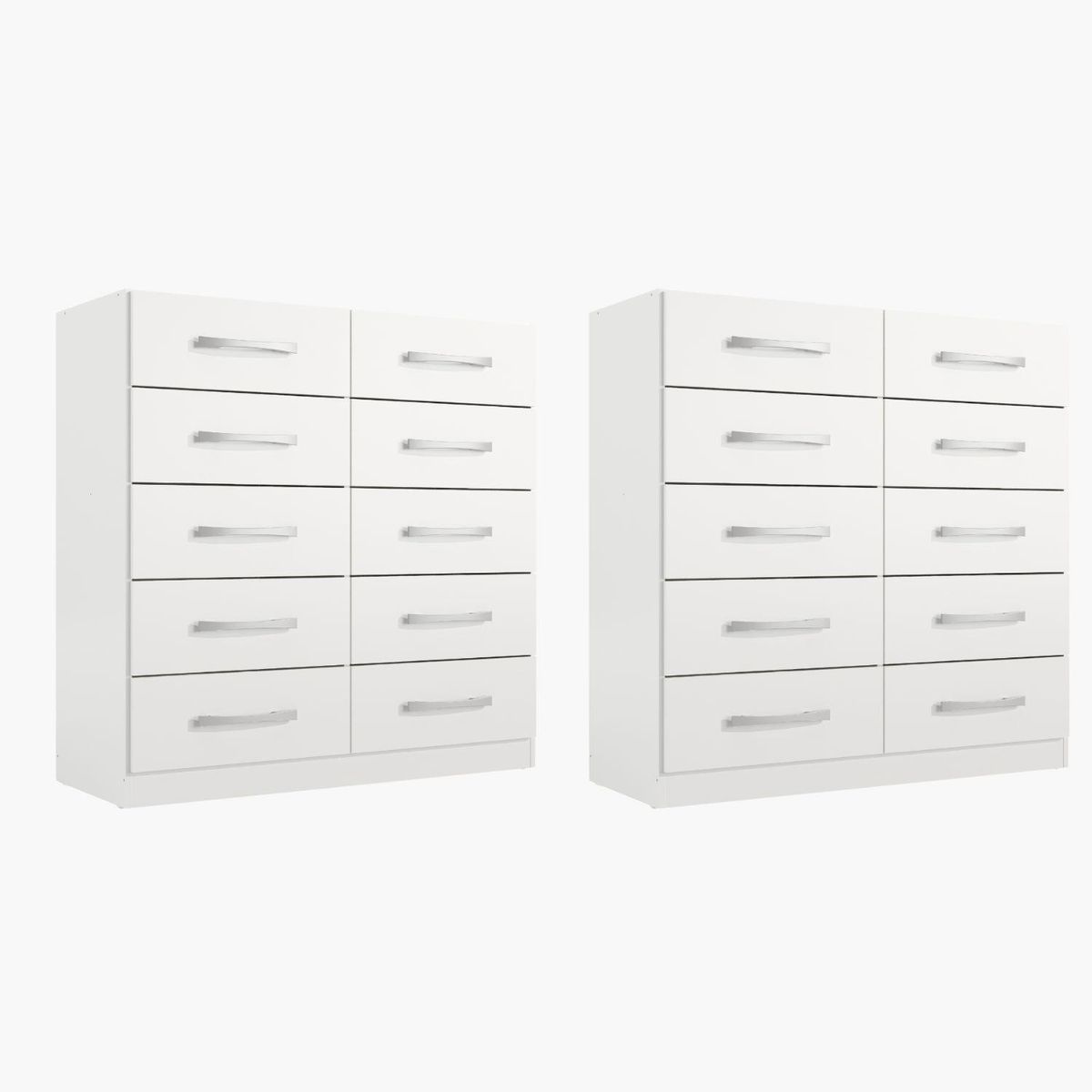 MOVELARIA - Combo 2 comodas 10 cajones blanco blanco rb10x2
