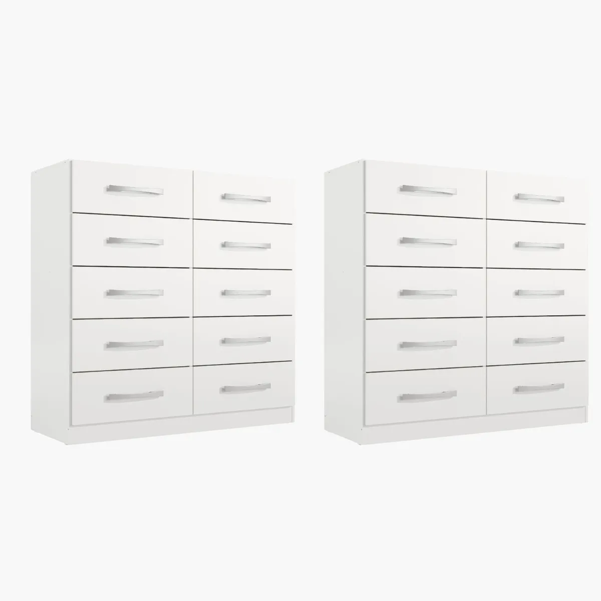 MOVELARIA - Combo 2 comodas 10 cajones blanco blanco rb10x2