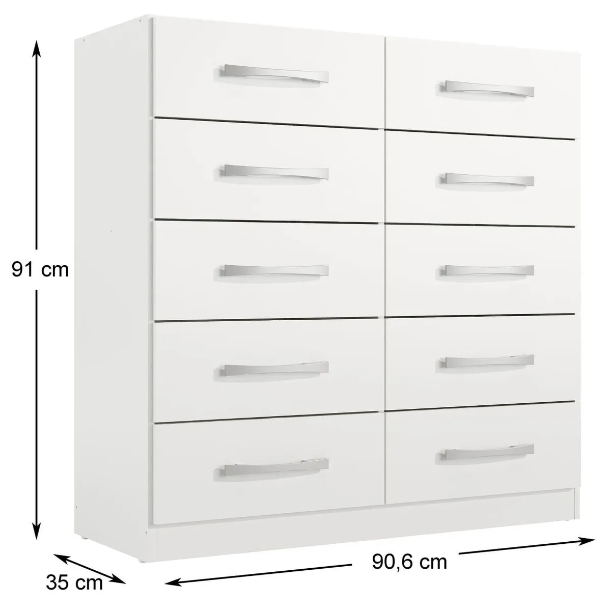MOVELARIA - Combo 2 comodas 10 cajones blanco blanco rb10x2