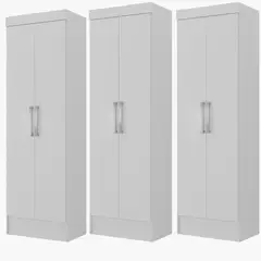 MOVELARIA - COMBO 3 CLOSET MULTIUSO 2 PUERTAS BLANCO BLANCO RB20X3