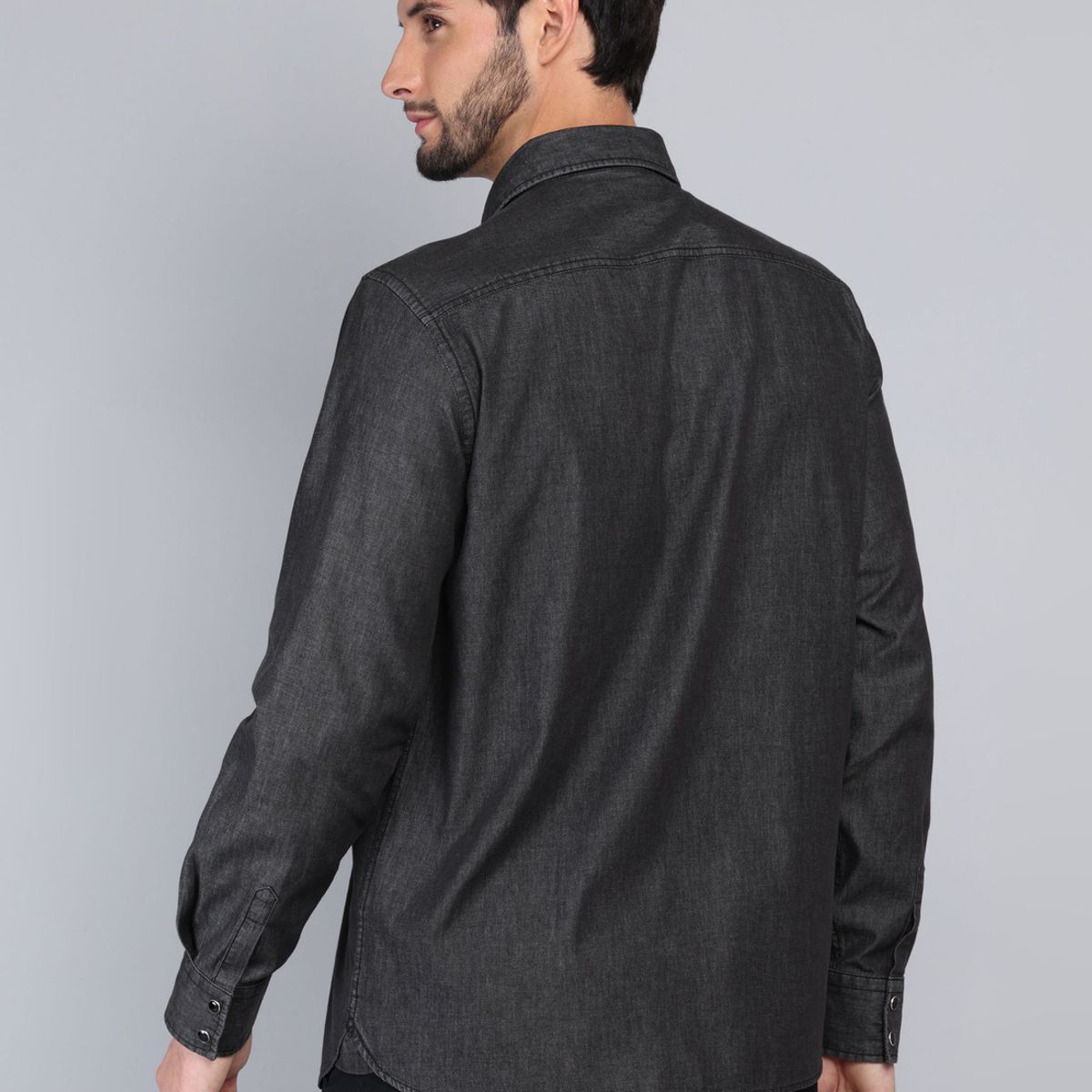 ARROW - Camisa Denim Stone Wash Regular Fit Negro Arrow ARROW