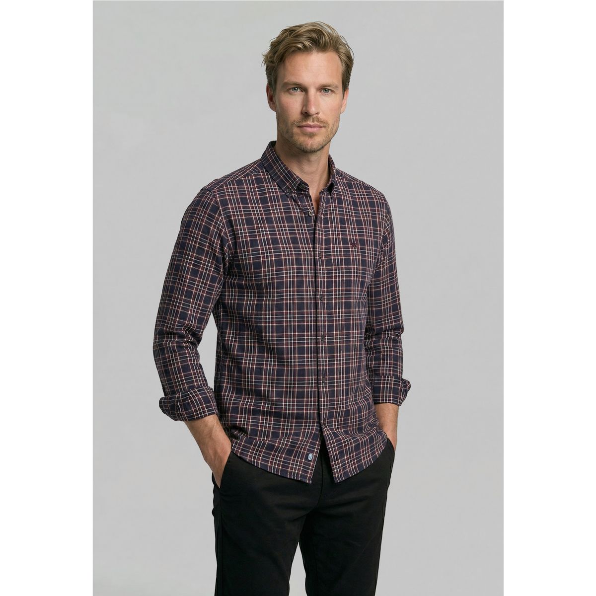 NEW MAN - Camisa Tolouse Burgundy New Man