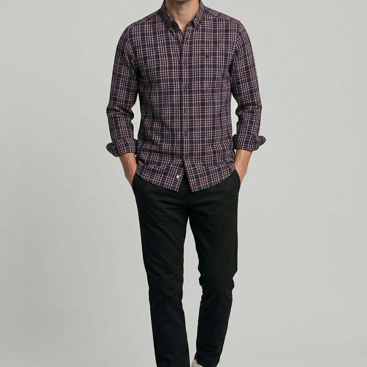 NEW MAN - Camisa Tolouse Burgundy New Man
