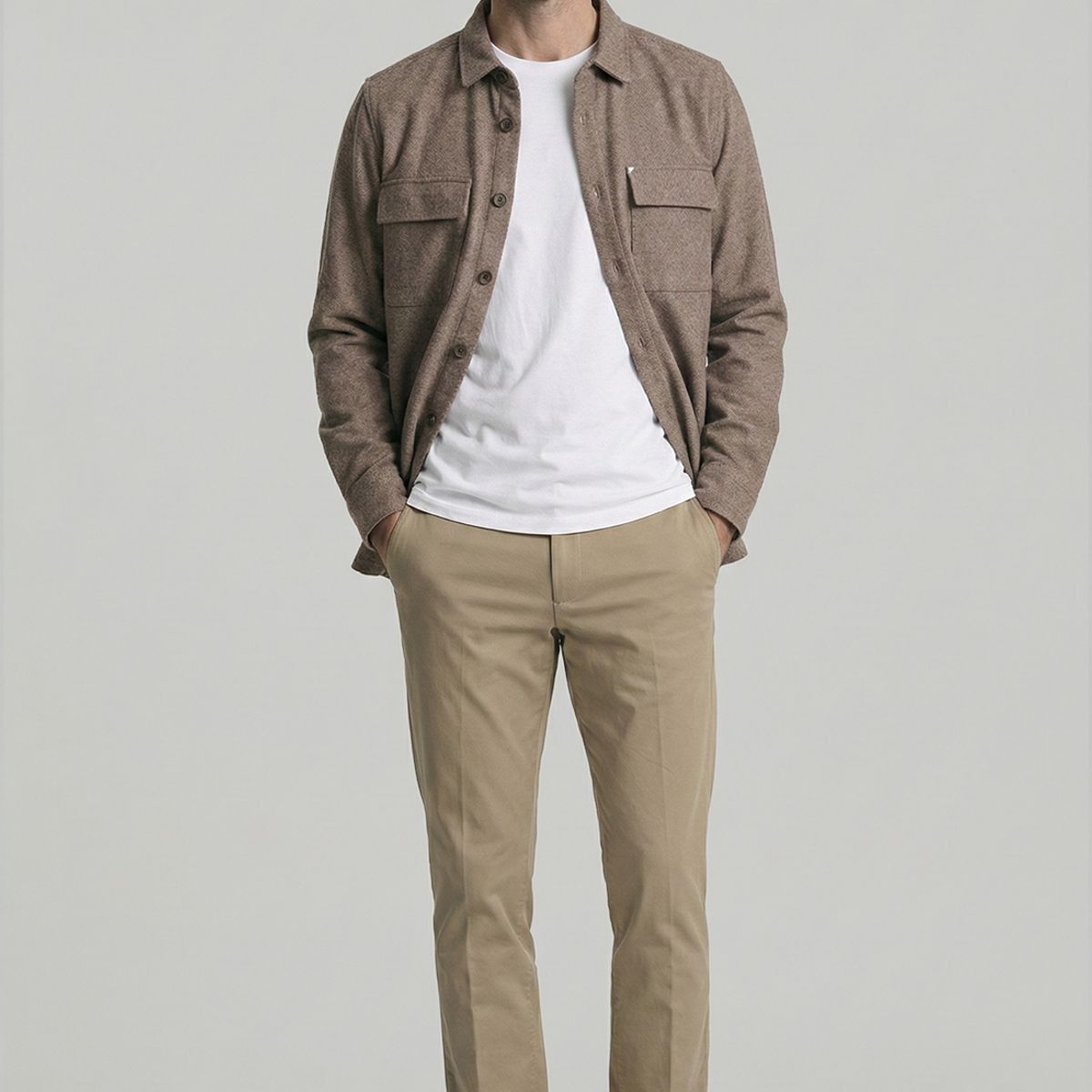 NEW MAN - Overshirt Marsella Toasted Melange New Man