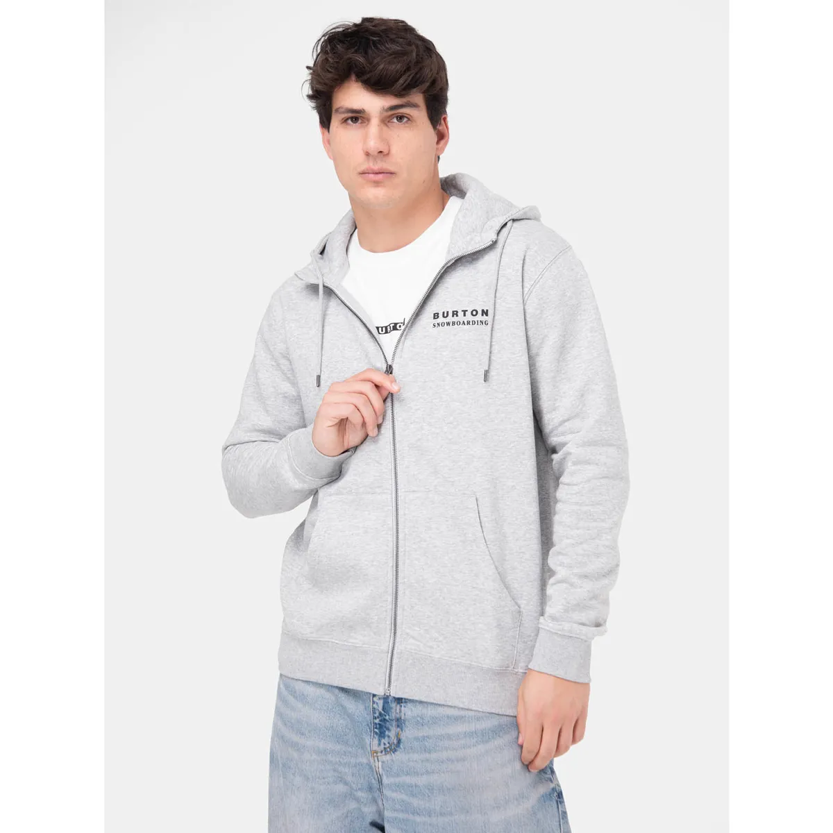BURTON - Poleron Hombre Landmark Full Zip Gris Claro BURTON