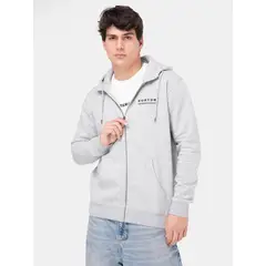 BURTON - Poleron Hombre Landmark Full Zip Gris Claro
