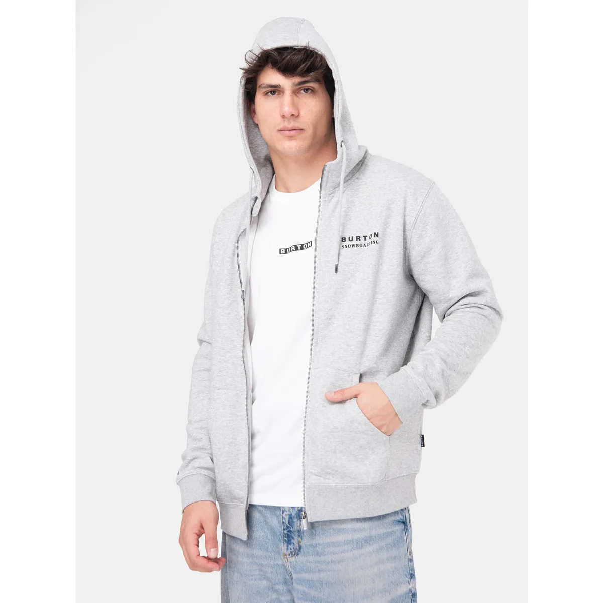 BURTON - Poleron Hombre Landmark Full Zip Gris Claro BURTON