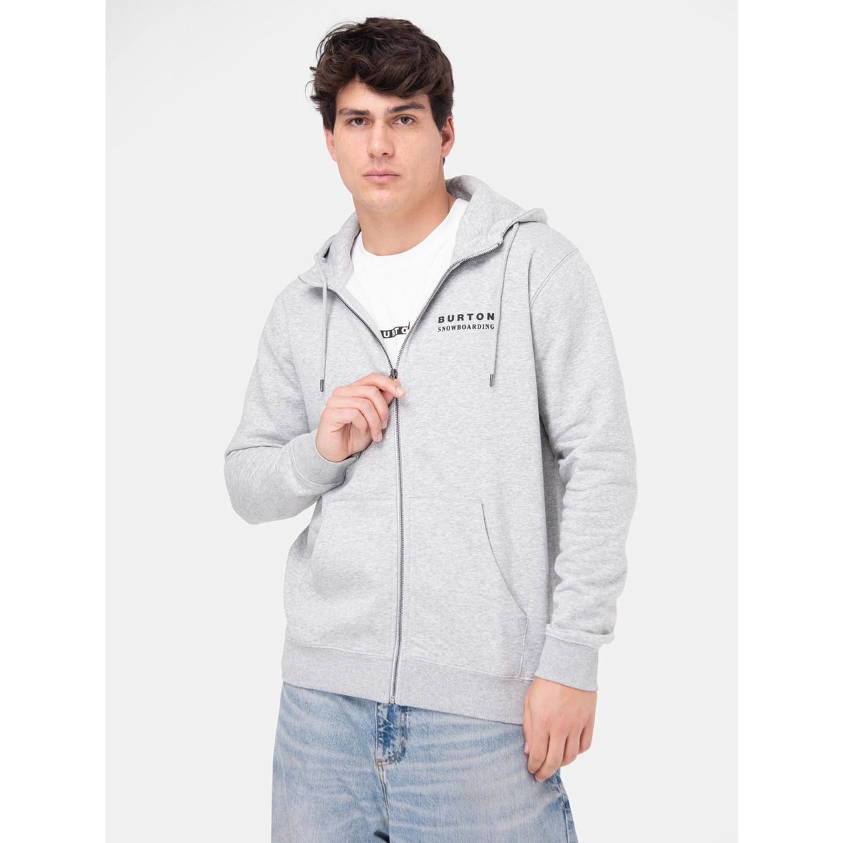 BURTON - Poleron Hombre Landmark Full Zip Gris Claro BURTON
