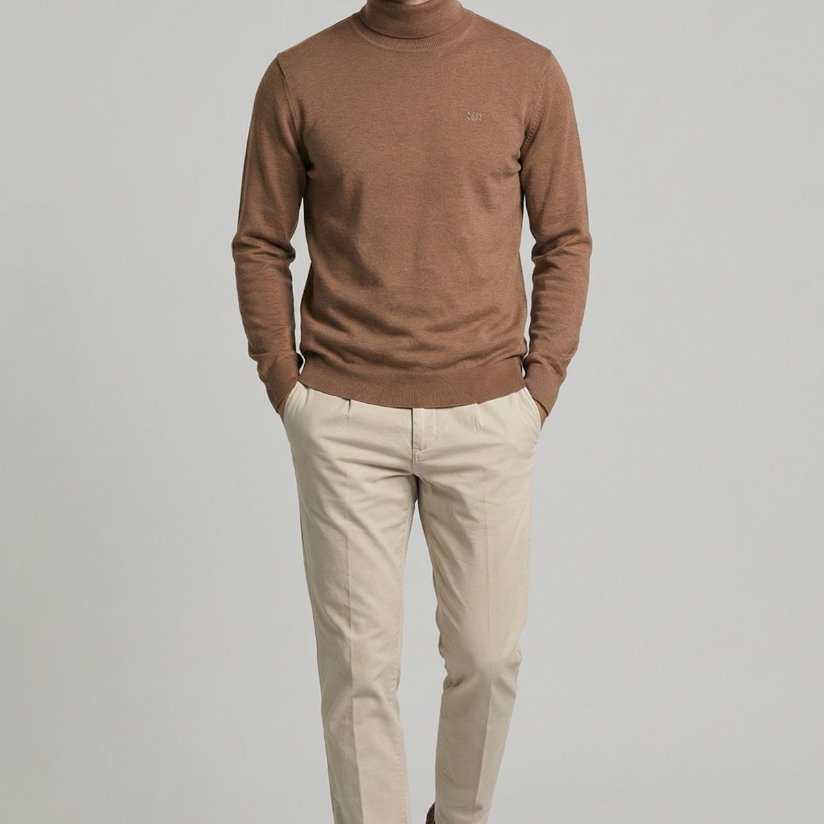 NEW MAN - Sweater Arganza Camel Melange New Man