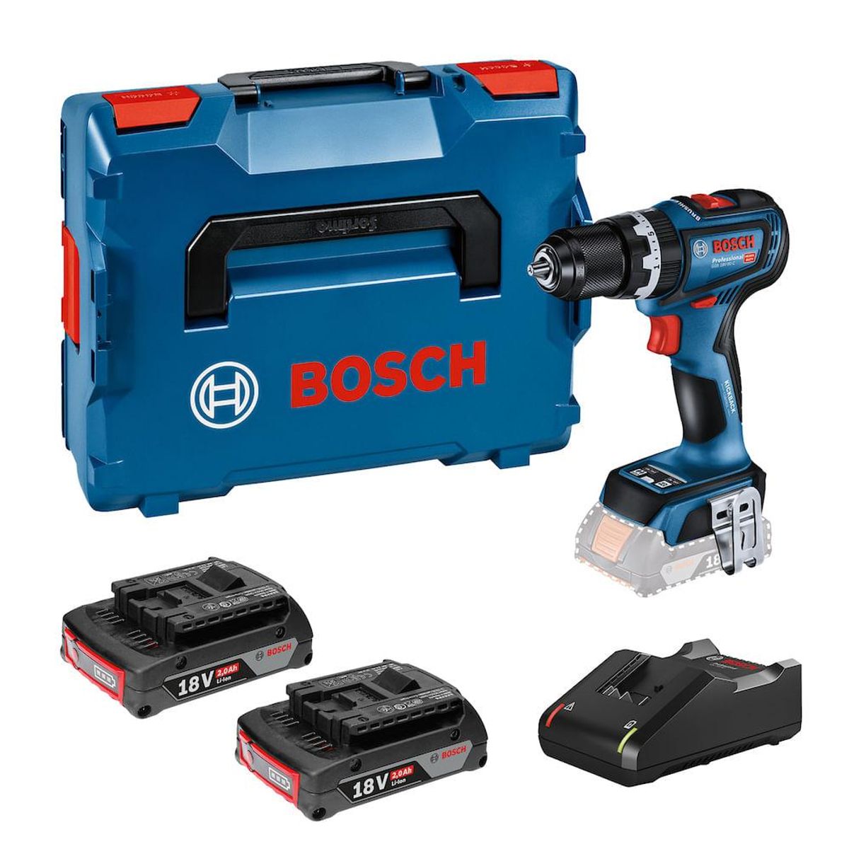 BOSCH - TALADRO PERCUTAR BOSCH GSB 18V-90C PROF +2BAT 20+CARG