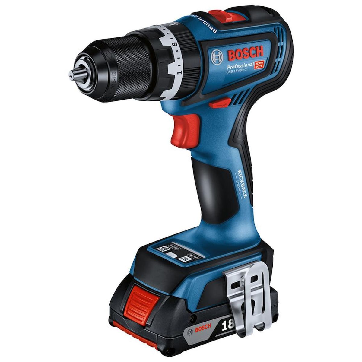 BOSCH - TALADRO PERCUTAR BOSCH GSB 18V-90C PROF +2BAT 20+CARG