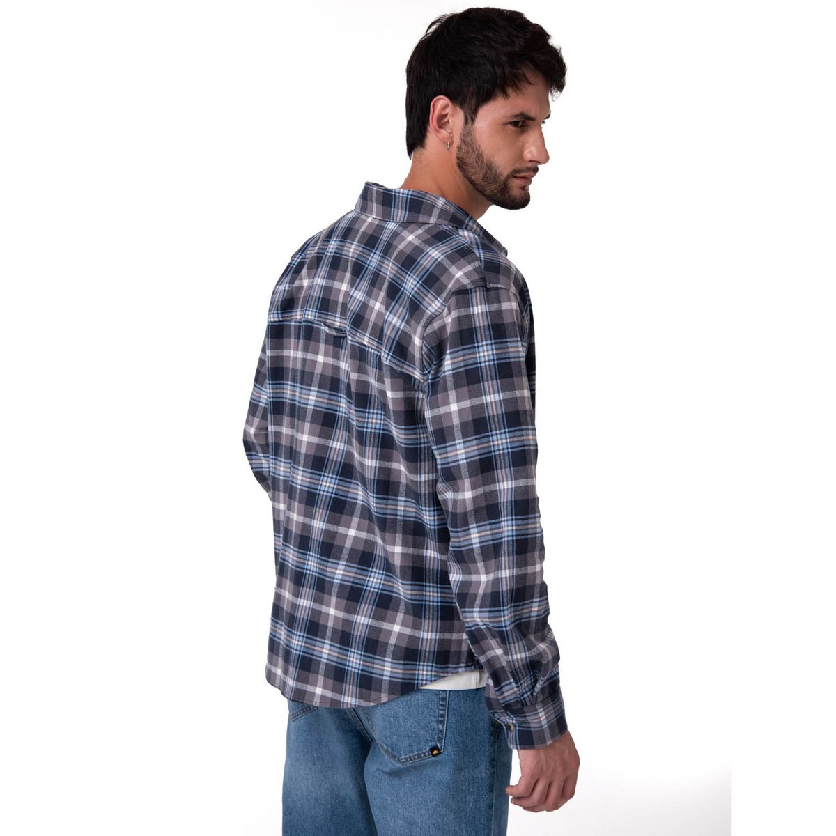 CAT - Camisa Manga Larga Hombre Classic Flannel Azul CAT
