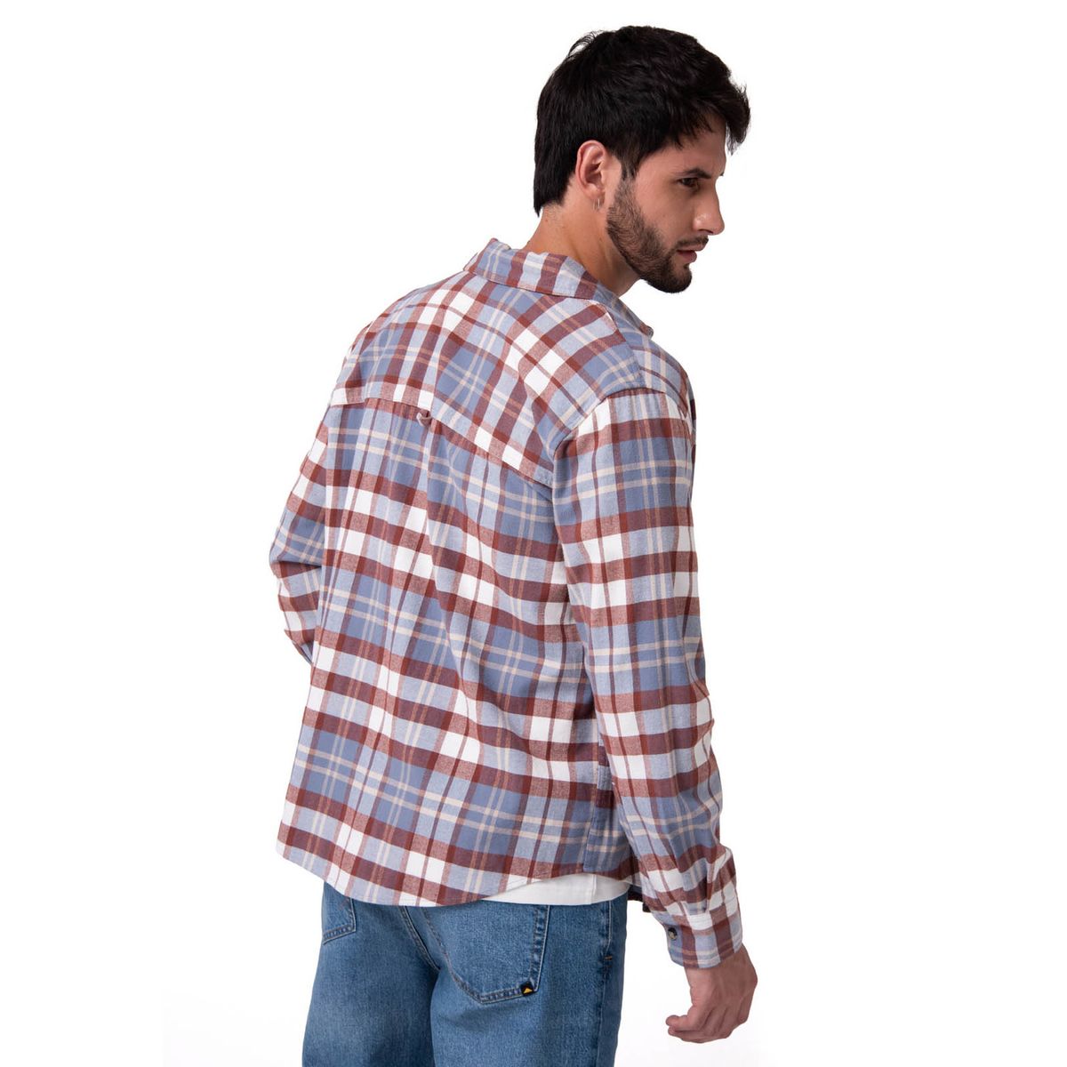 CAT - Camisa Manga Larga Hombre Classic Flannel Celeste CAT