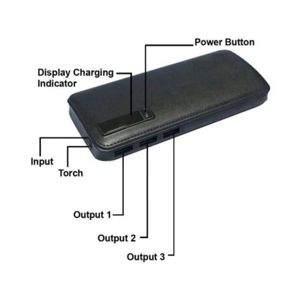 MOVI - Power Bank 20.000 mAh con 3 USB y Linterna LED