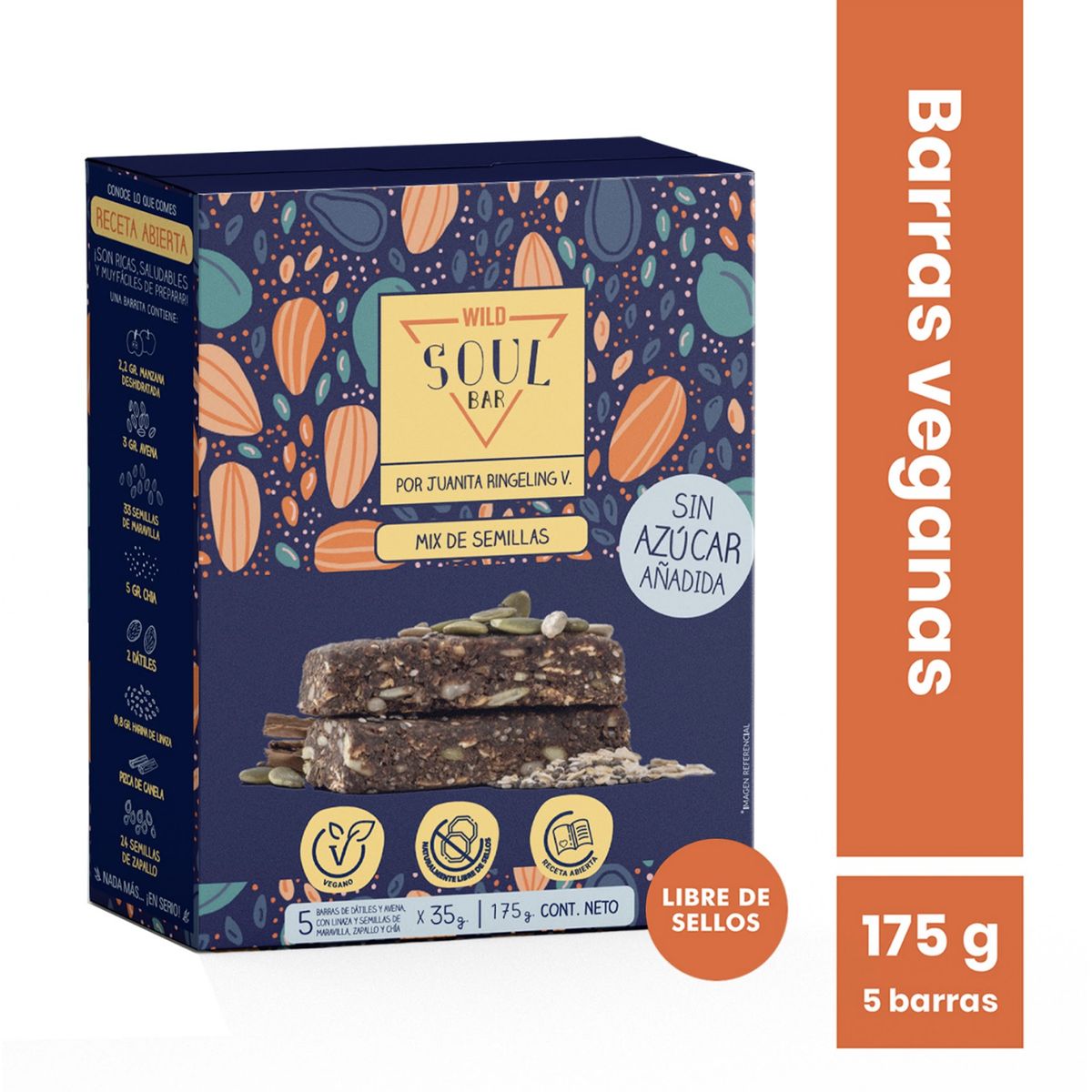 WILD FOODS - Barra de cereal Wild Soul bar - Semillas 5 unidades