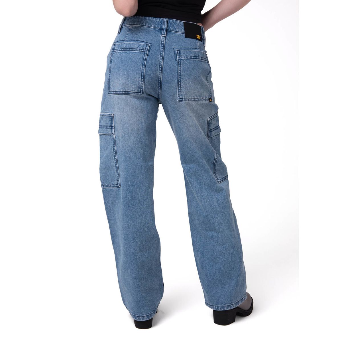 CAT - Jeans Cargo Mujer Relaxed Azul CAT