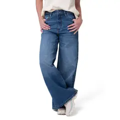 CAT - Jeans Wide Leg Mujer Denim Azul