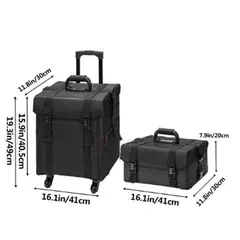 GENERICO - Maleta Peluqueria Manicure Viaje porta herramientas Doble De Tela Negra Y-24