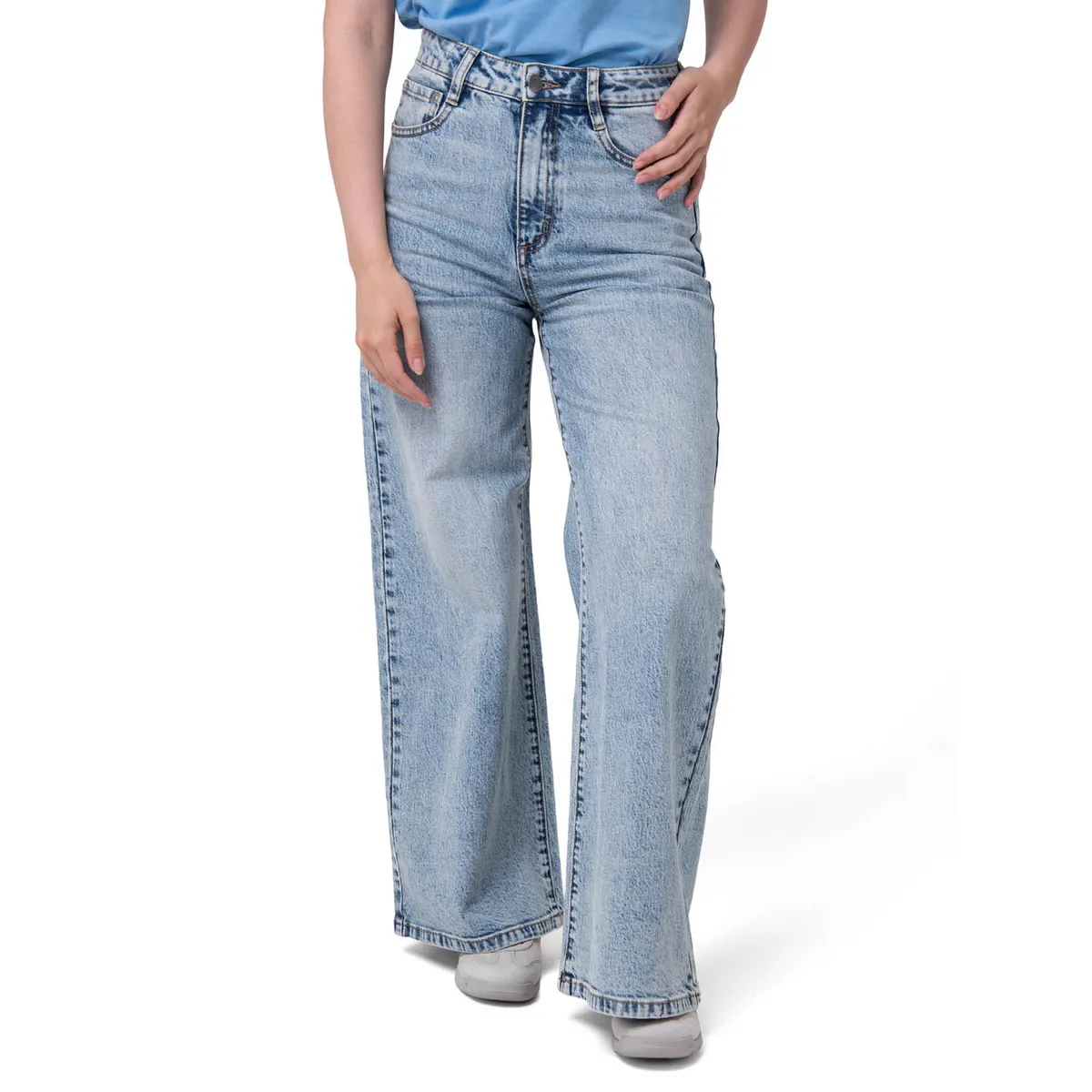 CAT - Jeans Wide Leg Mujer Denim Azul Claro CAT