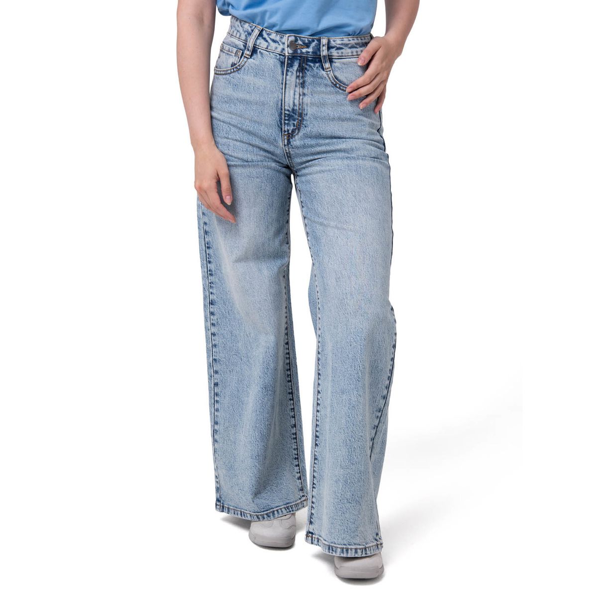 CAT - Jeans Wide Leg Mujer Denim Azul Claro CAT
