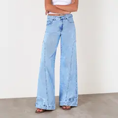 RAINDOOR - Pantalón Indigo Bordado Azul
