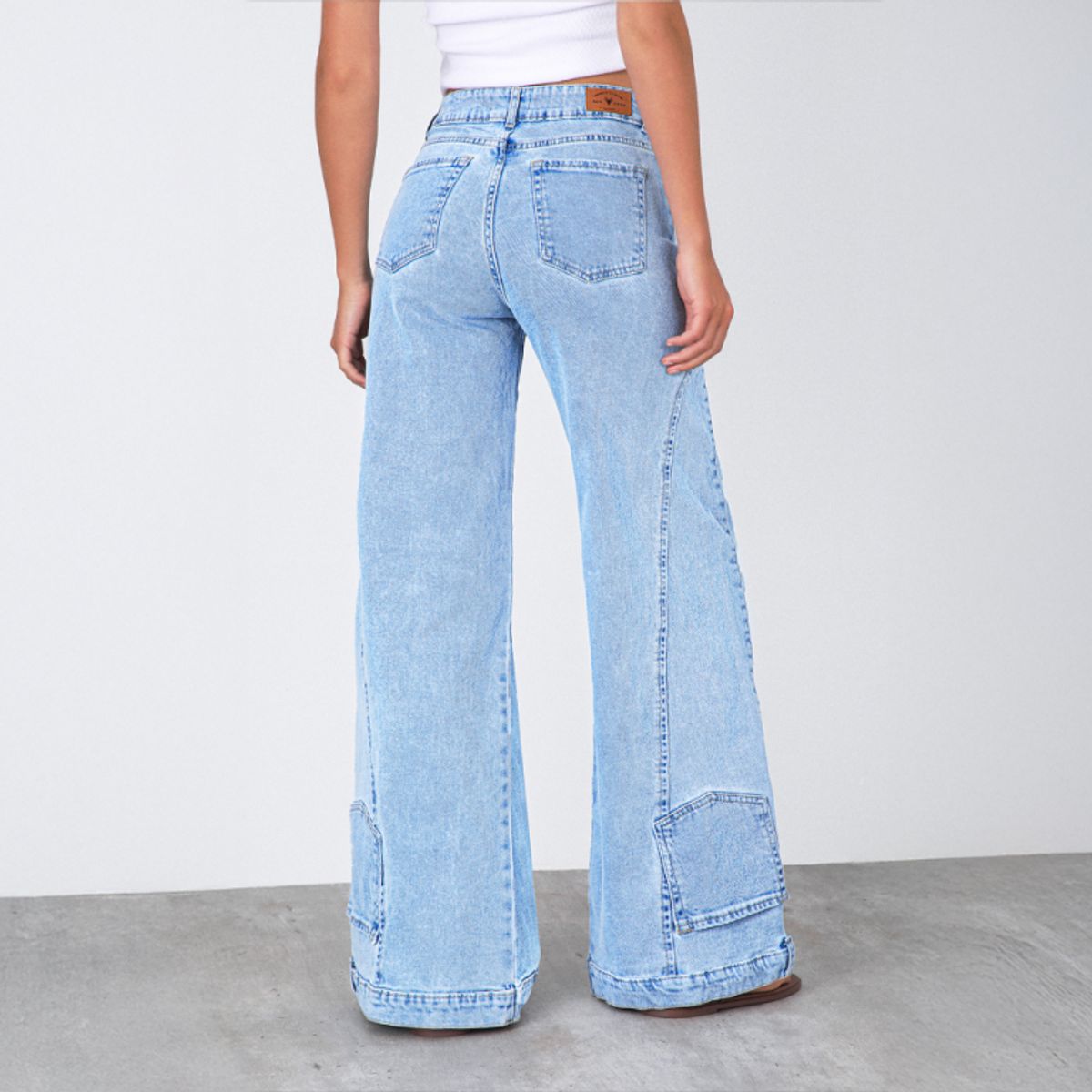 RAINDOOR - Pantalón Indigo Bordado Azul